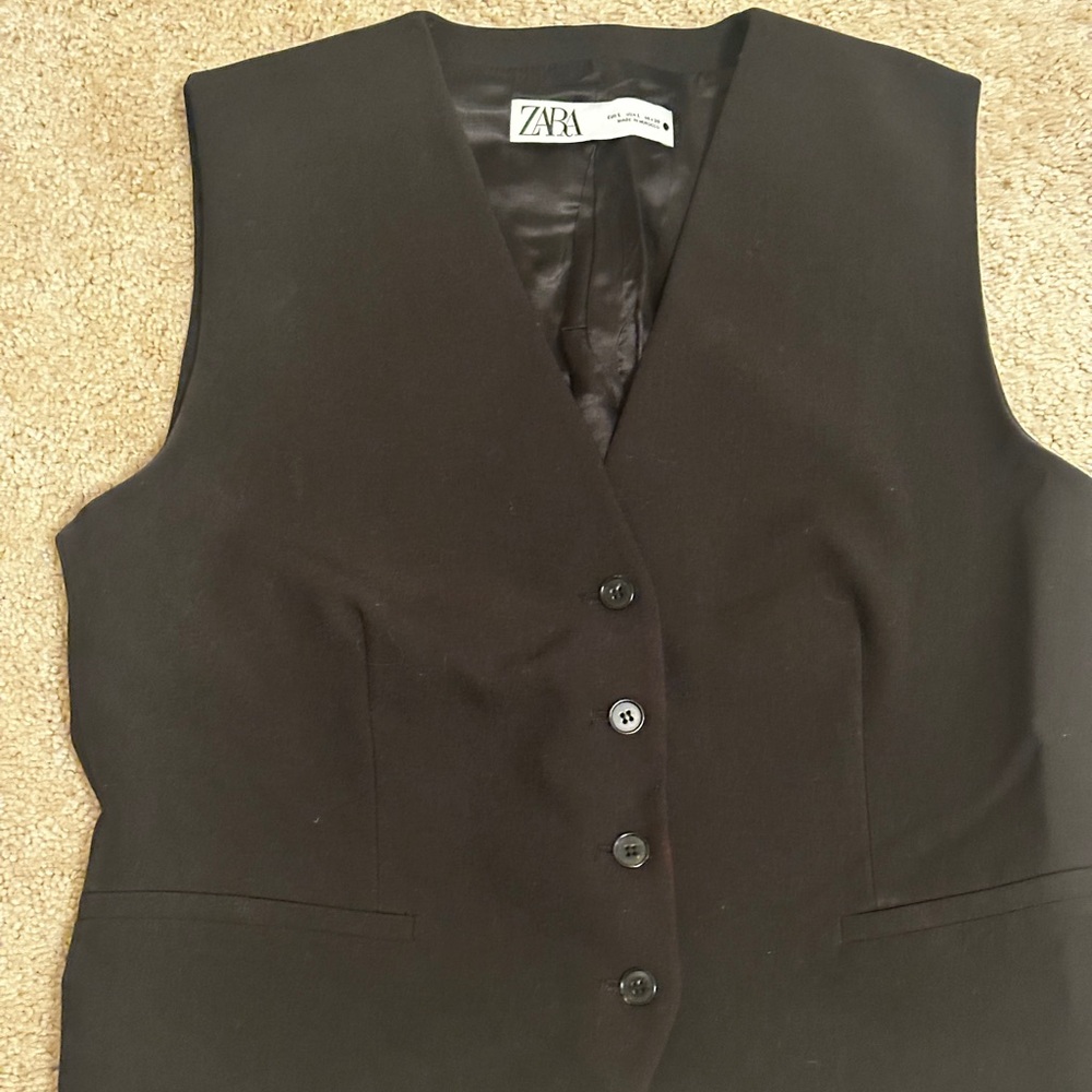 Zara Elegant Black Vest - Large